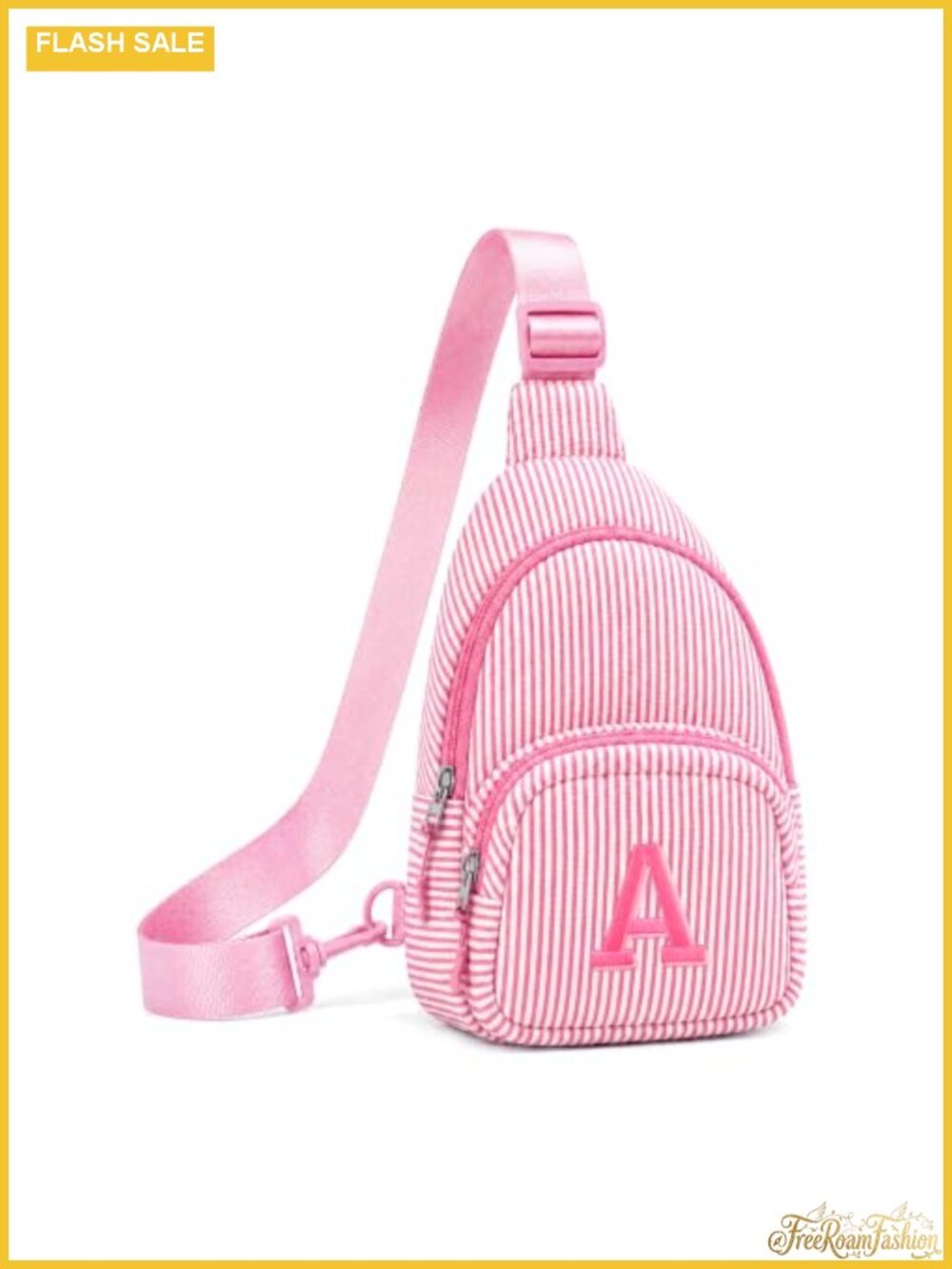 Hand-Stitched Initial Crossbody Fanny Pack Sling Belt Bag